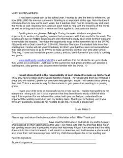 Dear Parents/Guardians: It has been a great start to