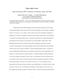 Judicial Review in Japan - a Restricted