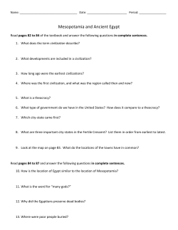 Mesopotamia and Ancient Egypt