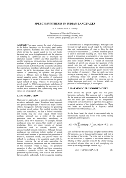 Speech Synthesis in Indian Languages