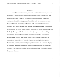A THEORY OF ELDER MUSIC THERAPY AS INTEGRAL AGING