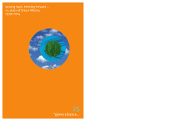 looking back, thinking forward... 25 years of Green Alliance 1979|2004