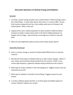 Discussion Questions on Nuclear Energy and Radiation Societal