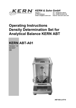 Operating Instructions Density Determination