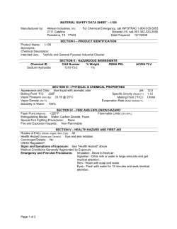 Page 1 of 2 MATERIAL SAFETY DATA SHEET &ndash; I
