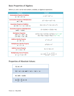 Basic Properties of Algebra