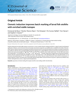 Osmotic induction improves batch marking of larval fish otoliths with