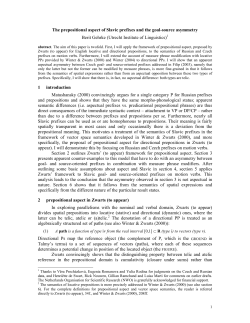 The prepositional aspect of Slavic prefixes and the goal