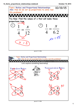 Equivalent Ratios Nonequivalent Ratios