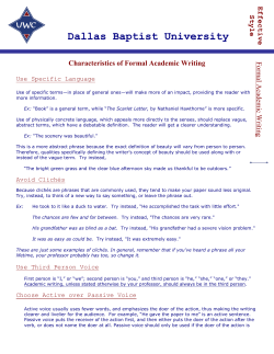 Effective Style Dallas Baptist University Writing Center