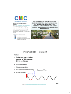 Slides posted after class - University of Toronto Physics
