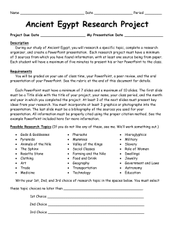 Ancient Egypt Research Project