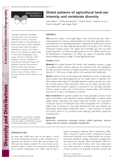 use intensity and vertebrate diversity