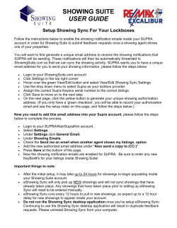 Showing Suite Quick Guide - RE/MAX Excalibur Resource