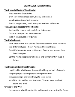 STUDY GUIDE FOR CHAPTER 2 The Iroquois (Eastern Woodlands