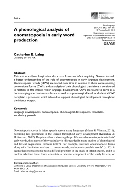 A phonological analysis of onomatopoeia in early word