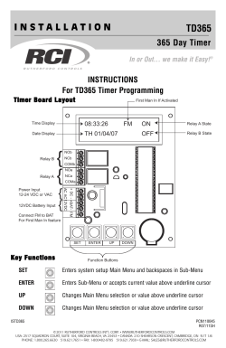 365 Day Timer Installation Instructions
