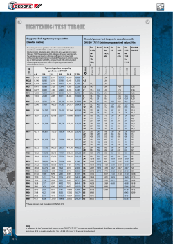 TIGHTENING / TEST TORQUE