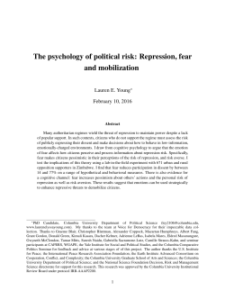 The psychology of political risk: Repression, fear