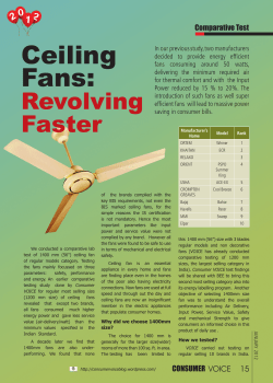 Ceiling Fans - Department of Consumer Affairs