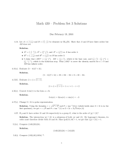 Math 430 &ndash; Problem Set 3 Solutions