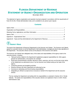 florida department of revenue statement of agency organization and