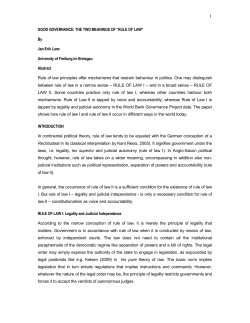 THE TWO MEANINGS OF &rdquo;RULE OF LAW&rdquo;