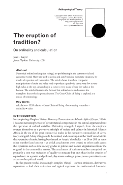 The eruption of tradition?