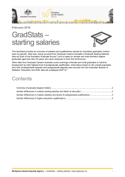 GradStats - starting salaries - The Workplace Gender Equality Agency