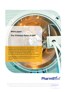 The 10 Golden Rules of GMP