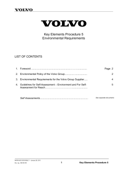 Key Elements Procedure 5 Environmental Requirements