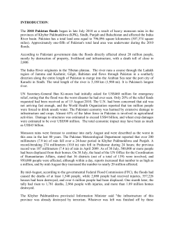 INTRODUCTION: The 2010 Pakistan floods began in late July 2010