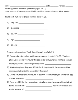 Rounding Whole Numbers (textbook pages 10-11)