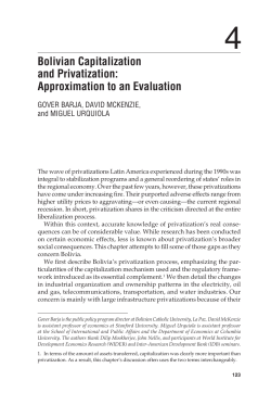 Bolivian Capitalization and Privatization