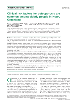 Clinical risk factors for osteoporosis are common among elderly