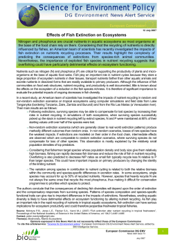 Effects of Fish Extinction on Ecosystems