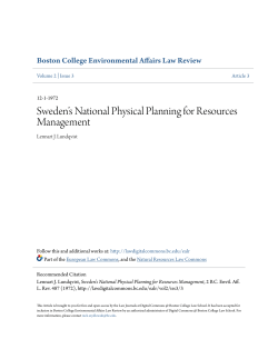 Sweden`s National Physical Planning for Resources Management