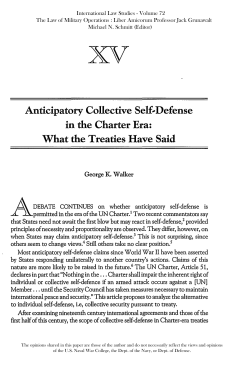 Anticipatory Collective Self-Defense in the Charter Era: What the