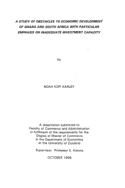 a study of obstacles to economic development of ghana and south