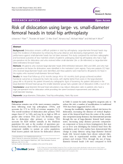 Risk of dislocation using large- vs. small