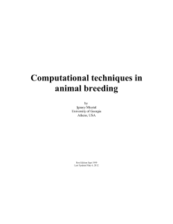 Computational techniques in animal breeding