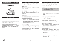 MLA Style - HKBU Library