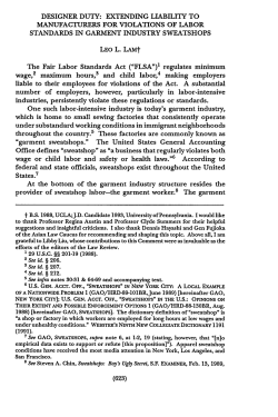 Designer Duty: Extending Liability to Manufacturers for Violations of