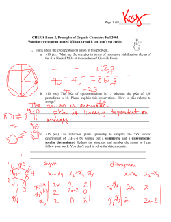 CHE538 Exam 2, Principles of Organic Chemistry Fall 2005 Warning