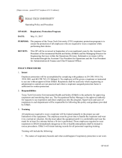 Operating Policy and Procedure OP 60.05: Respiratory Protection