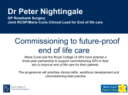 Dr Peter Nightingale Commissioning to future