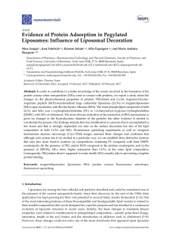 Evidence of Protein Adsorption in Pegylated Liposomes: Influence of
