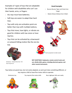 Examples of types of toys that are adaptable for children with
