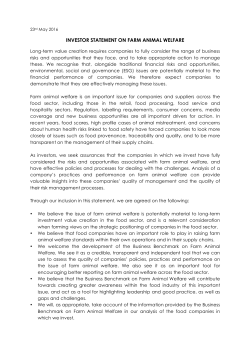 INVESTOR STATEMENT ON FARM ANIMAL WELFARE