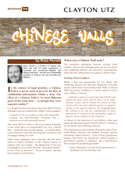 Chinese Walls - Queensland Law Society